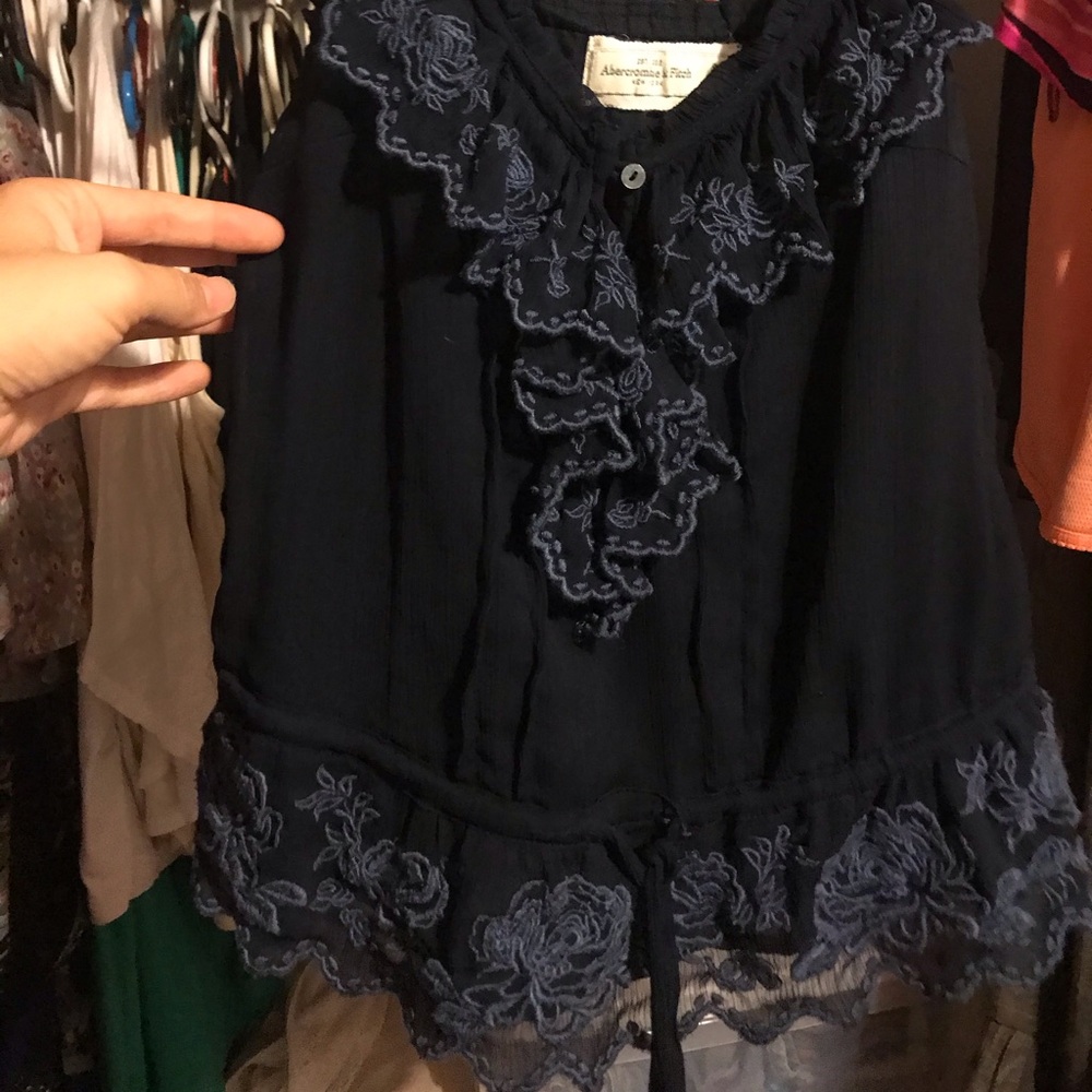Navy blue Abercrombie and Fitch detailed shirt